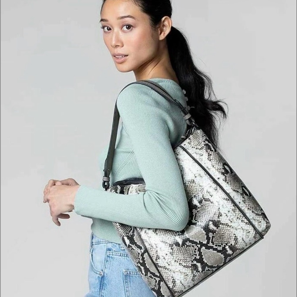 PRICE DROP>NATURAL BOTIKER LEATHER SOHO HOBO BAG EXPOSED ZIPPER TRIM NWT